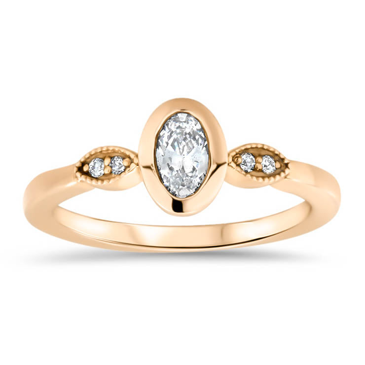 Oval Moissanite Engagement Ring Moissanite Diamond Setting Thin Band Ring - Madison - Moissanite Rings