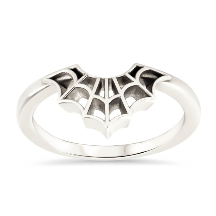 Spider Web Wedding Band Web Ring Curved Band - Web - Moissanite Rings