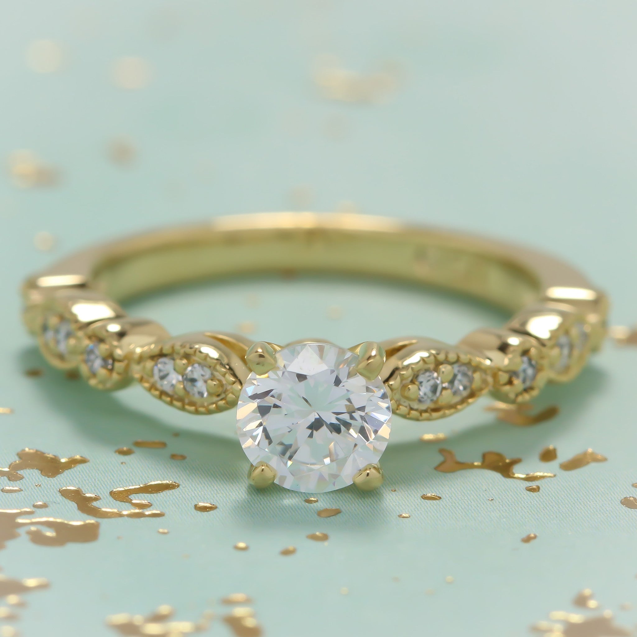 Vintage Inspired Engagement Ring Setting - Sweet Bliss - Moissanite Rings