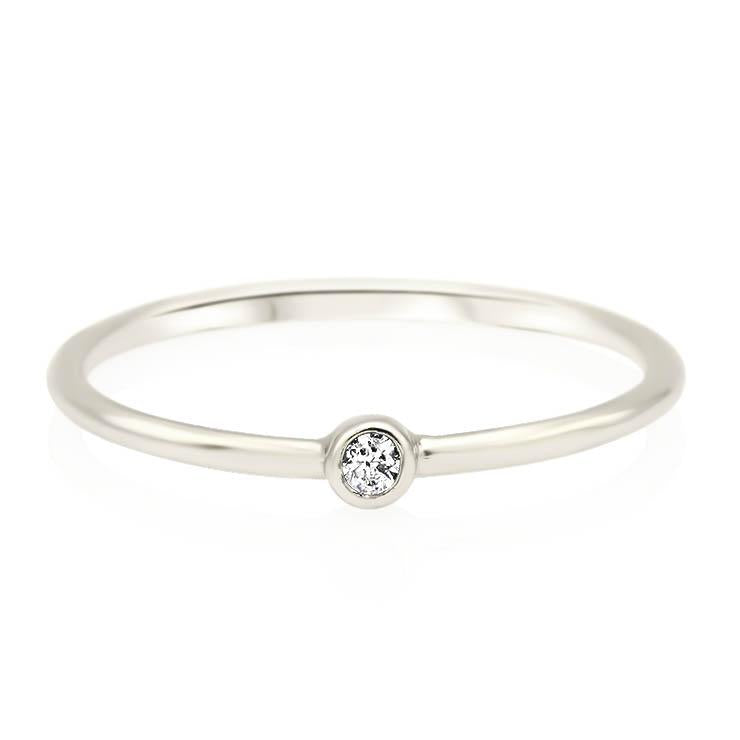 Tiny Bezel Diamond Ring