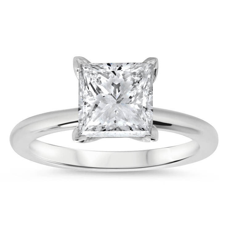 Forever One Princess Cut Solitaire Engagement Ring - June - Moissanite Rings