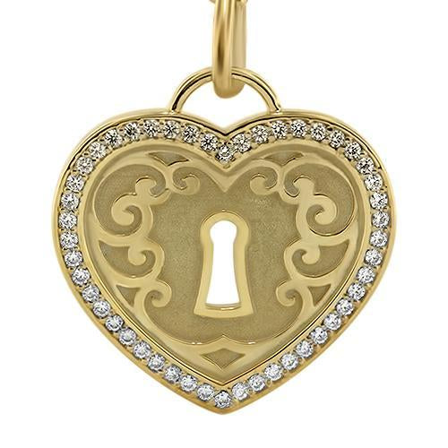 Diamond Padlock Heart Necklace - Moissanite Rings