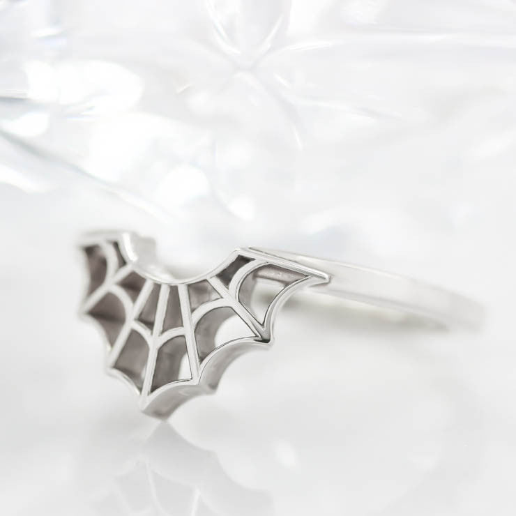 Spider Web Wedding Band Web Ring Curved Band - Web - Moissanite Rings