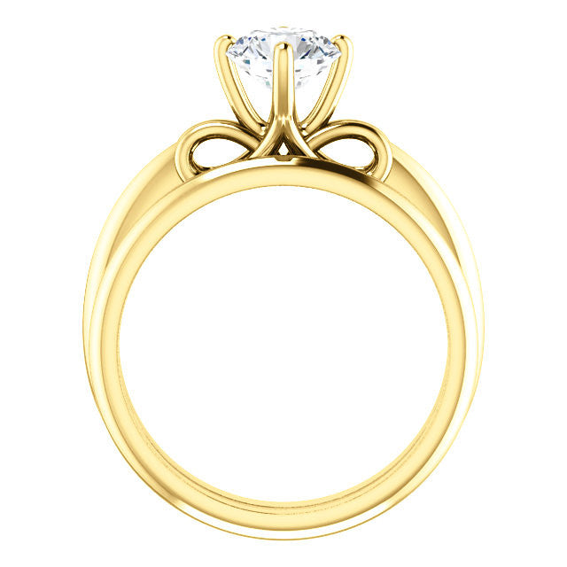 Infinity Style Solitaire Moissanite Engagement Ring - Moissanite Rings