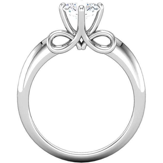 Infinity Style Solitaire Moissanite Engagement Ring - Moissanite Rings