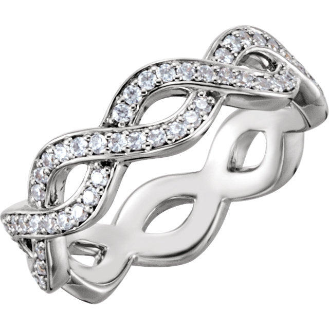 Interlocking Diamond Eternity Band - Moissanite Rings