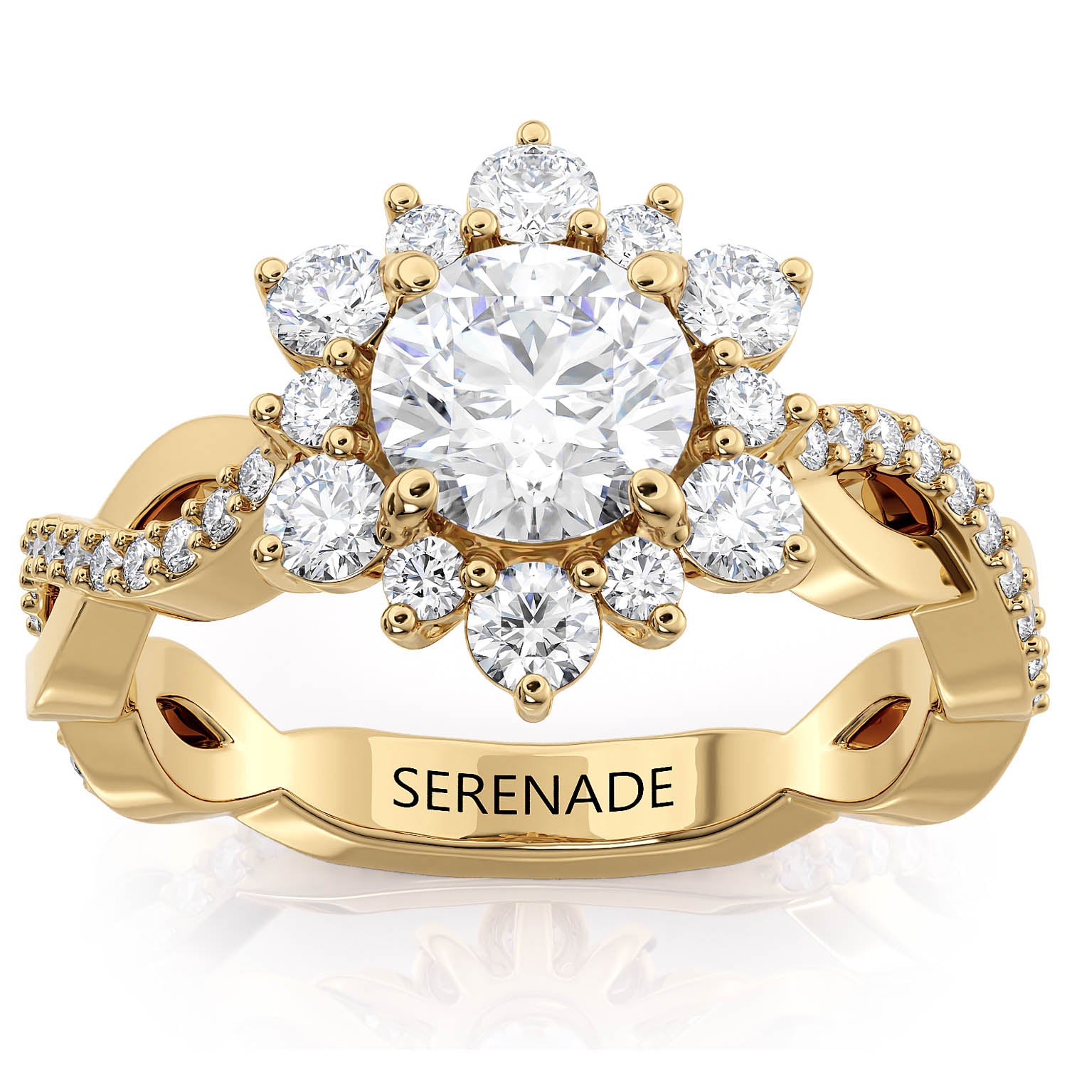 Twisted Band Snowflake Engagement Ring - Twisted Snowflake