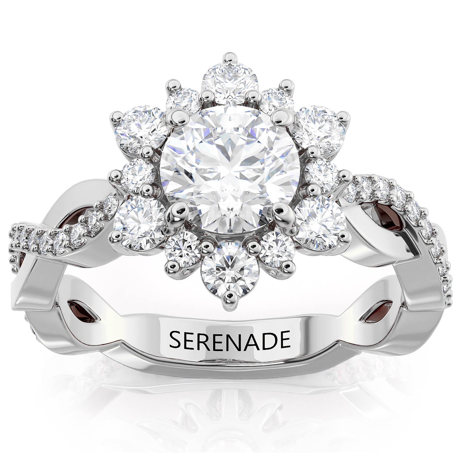 Twisted Band Snowflake Engagement Ring - Twisted Snowflake