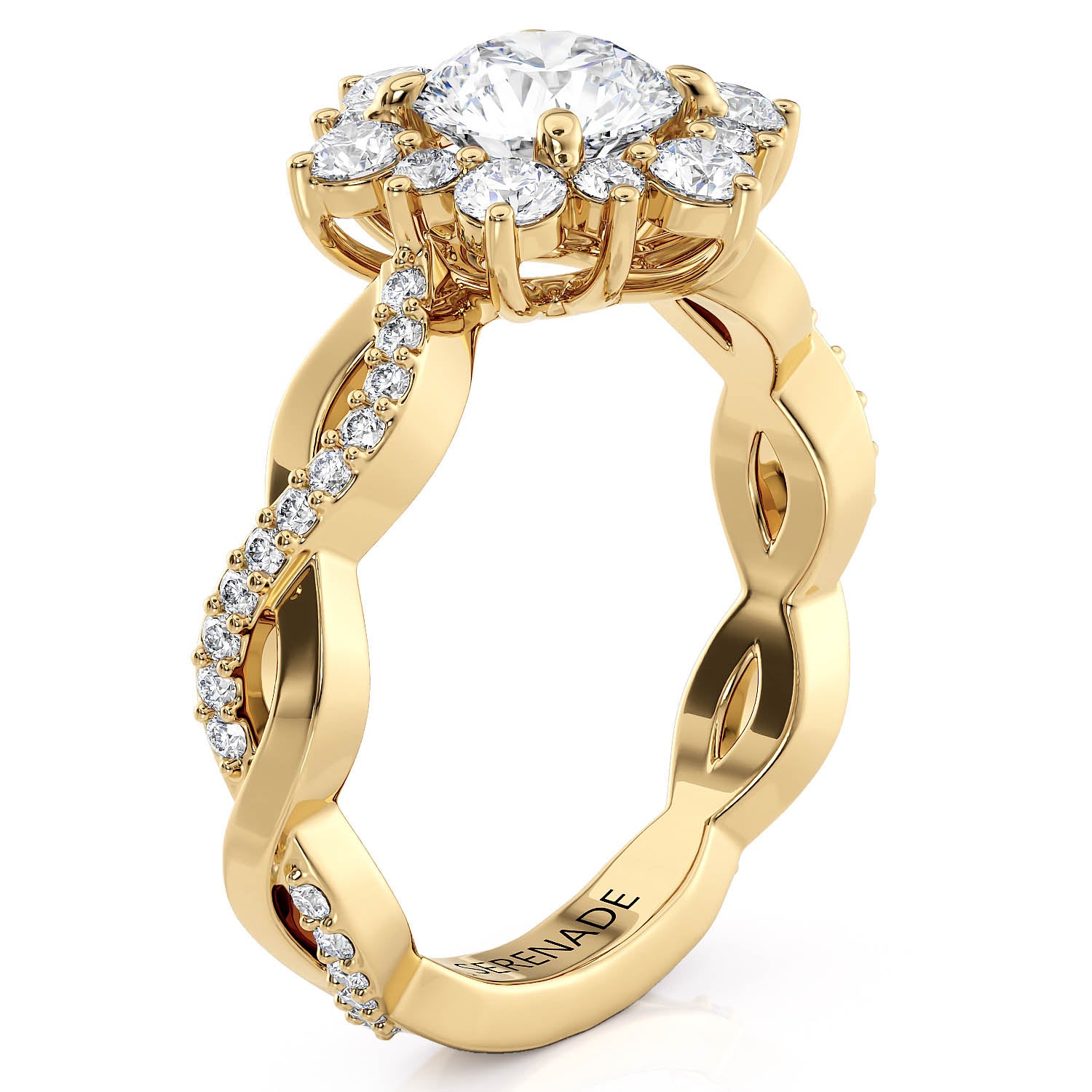 Twisted Band Snowflake Engagement Ring - Twisted Snowflake