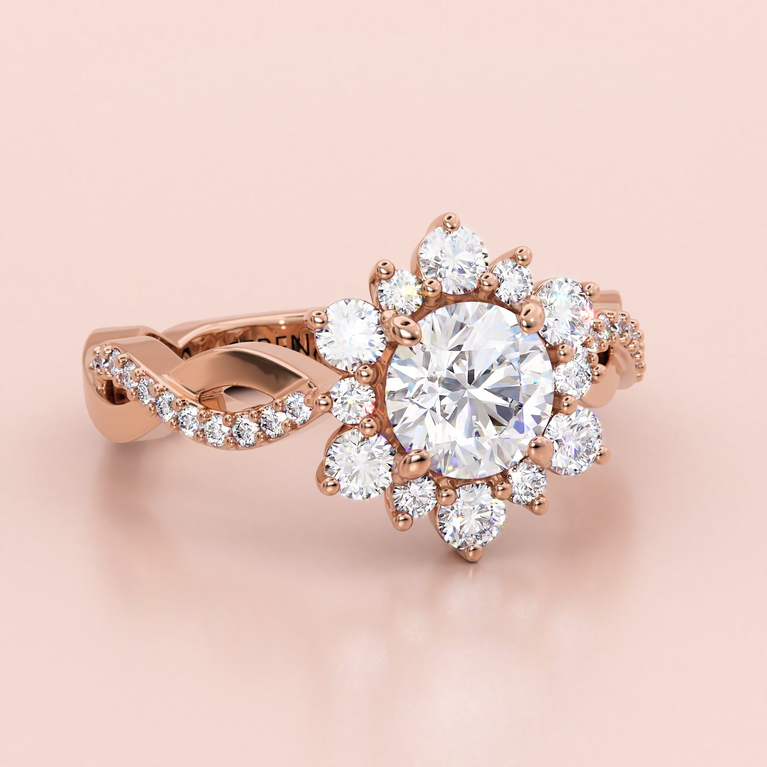 Twisted Band Snowflake Engagement Ring - Twisted Snowflake