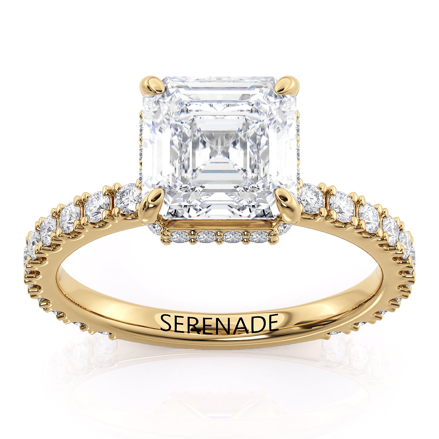 Hidden Halo Asscher Cut Engagement Ring- Faustina