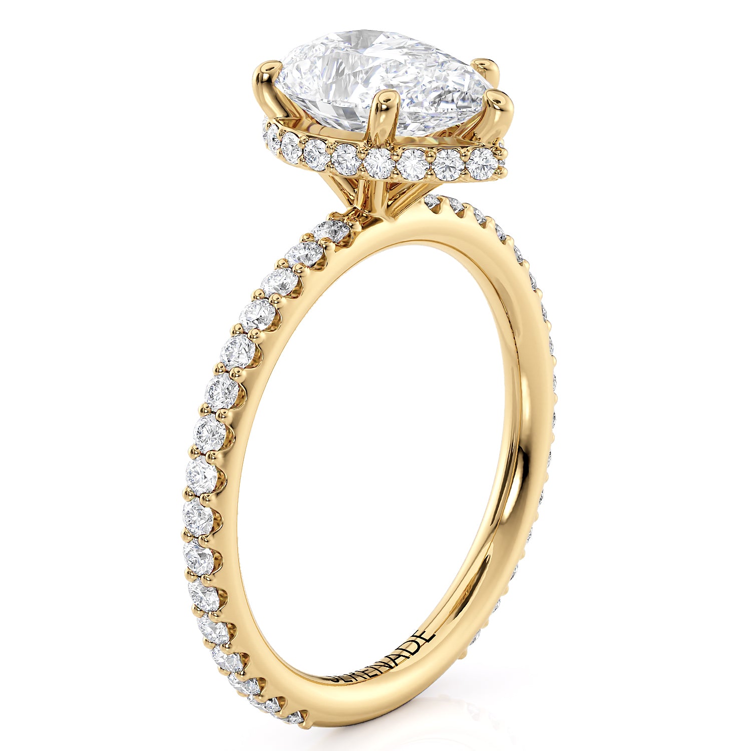 Pear Cut Hidden Diamond Halo Setting - Tori