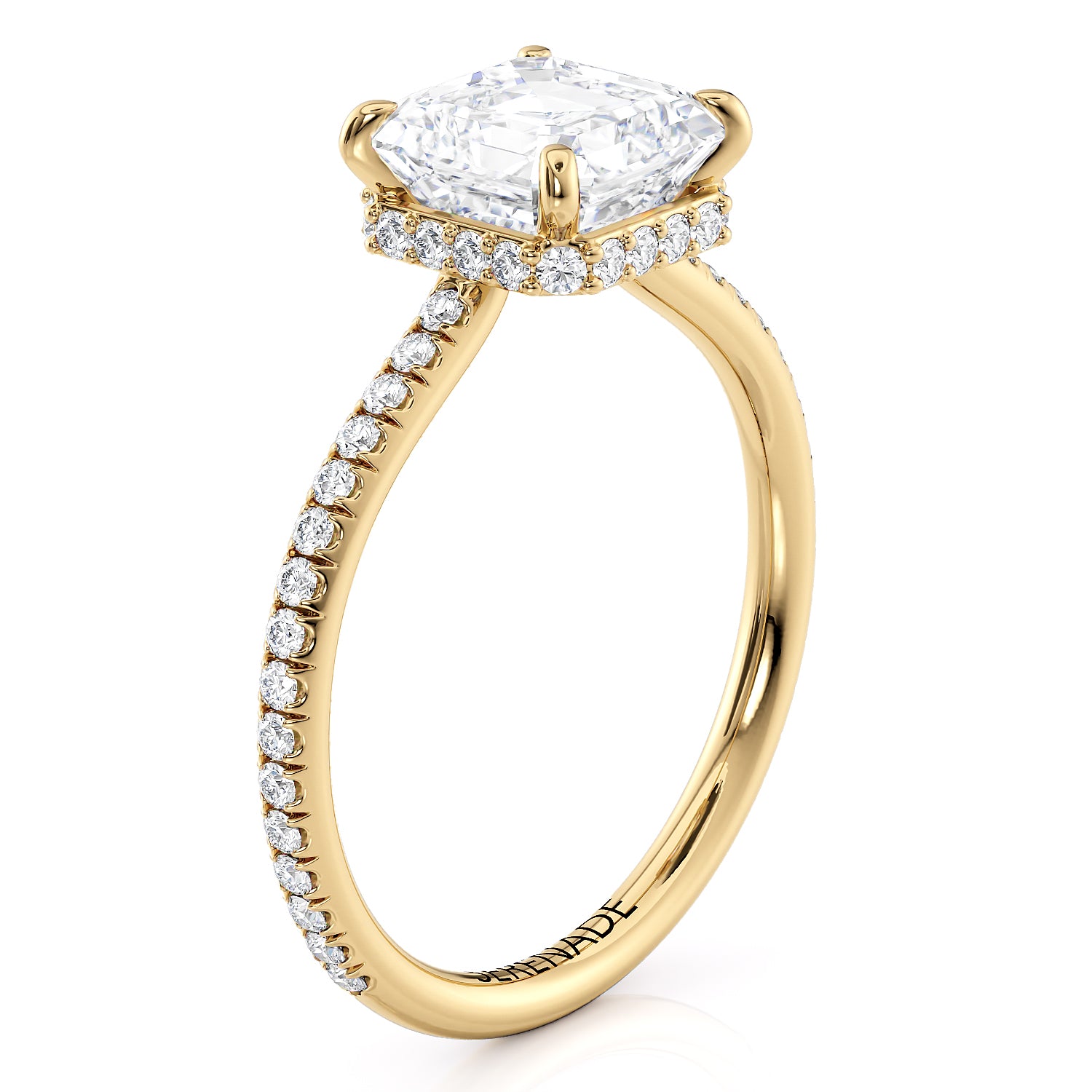 Asscher Cut Engagement Ring Hidden Halo - Nicole