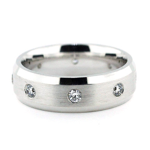 Men's Diamond Wedding Band - Leo - Moissanite Rings