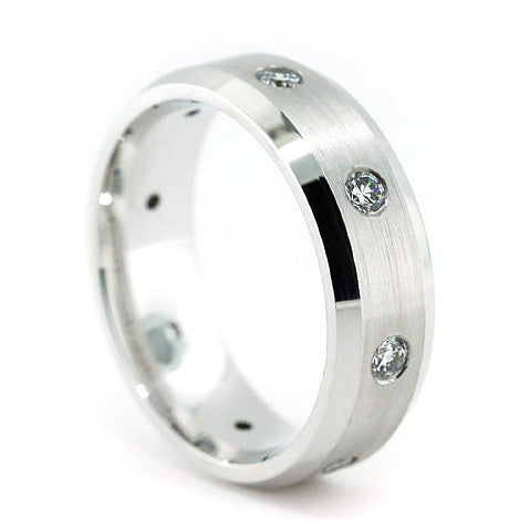 Men's Diamond Wedding Band - Leo - Moissanite Rings