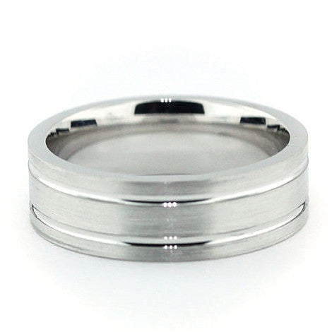 Men's Wedding Band - The Right Track - Moissanite Rings