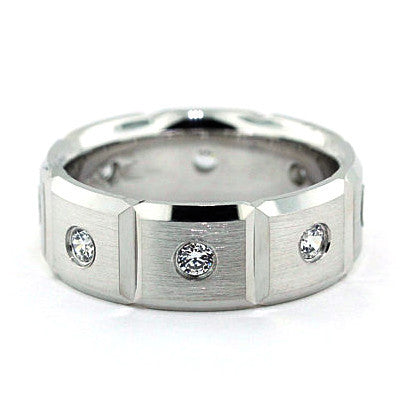 Men's Diamond Wedding Band - Boxed - Moissanite Rings