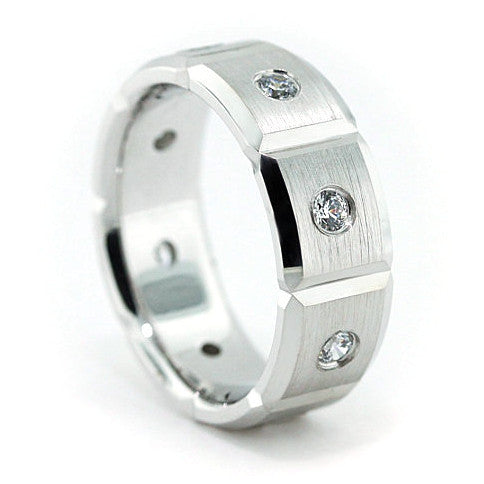 Men's Diamond Wedding Band - Boxed - Moissanite Rings