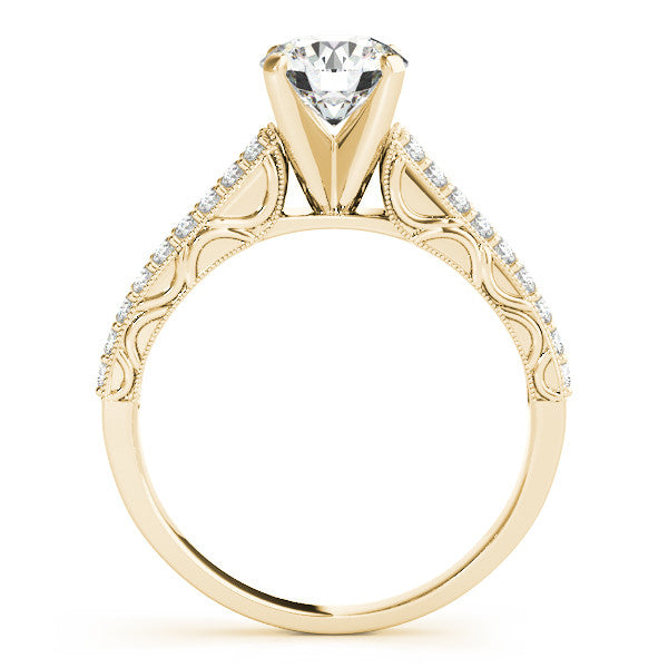 Double Diamond Band Moissanite Engagement Ring and Matching Diamond Wedding Band - Delilah - Moissanite Rings