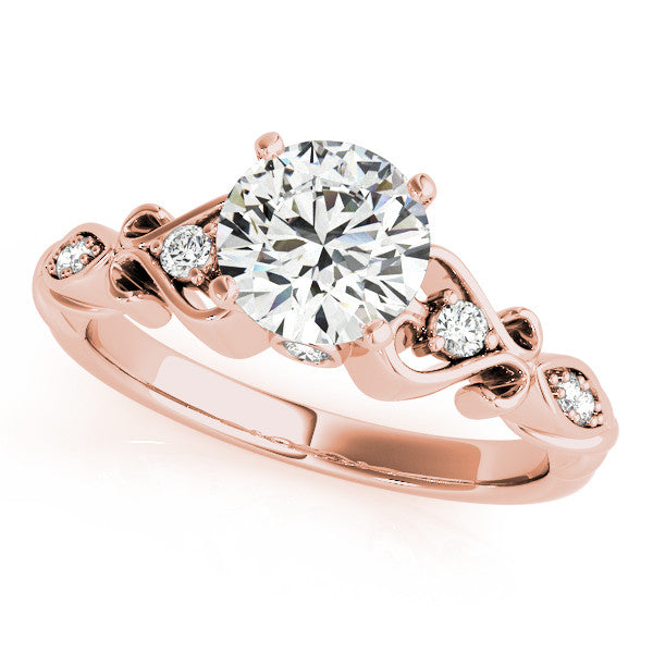Vintage Design Wedding Set Diamond Setting Moissanite Center - Celine Set - Moissanite Rings
