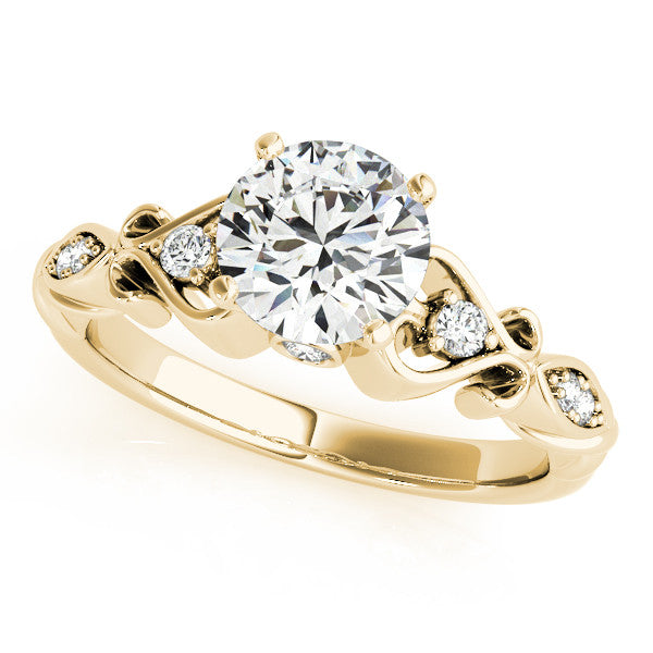 Vintage Design Wedding Set Diamond Setting Moissanite Center - Celine Set - Moissanite Rings