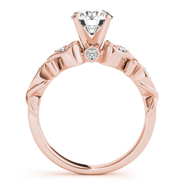 Vintage Design Wedding Set Diamond Setting Moissanite Center - Celine Set - Moissanite Rings