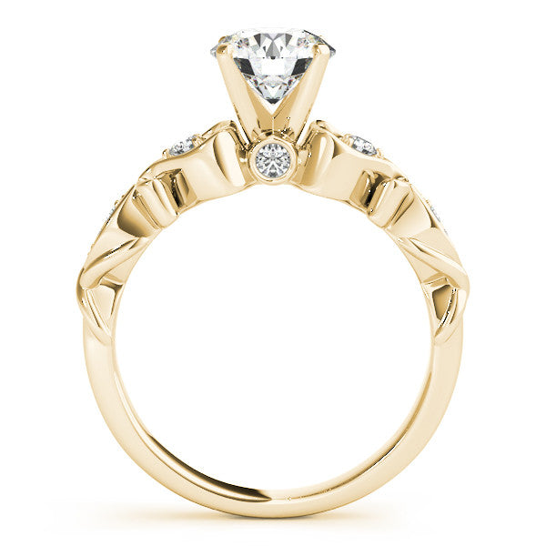 Vintage Design Wedding Set Diamond Setting  Moissanite Center - Celine Set - Moissanite Rings