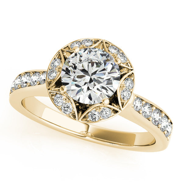 Art Deco Inspired Engagement Ring Diamond Setting Moissanite Center - Gwen - Moissanite Rings