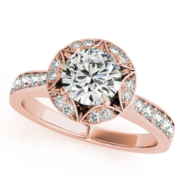 Art Deco Inspired Engagement Ring Diamond Setting Moissanite Center - Gwen - Moissanite Rings