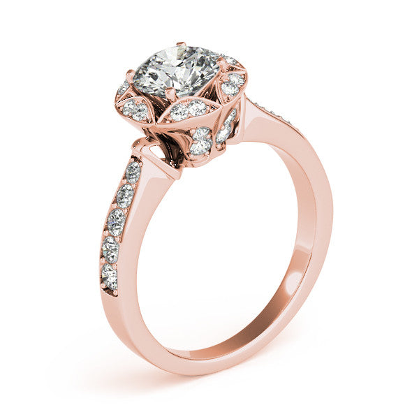Art Deco Inspired Engagement Ring Diamond Setting Moissanite Center - Gwen - Moissanite Rings