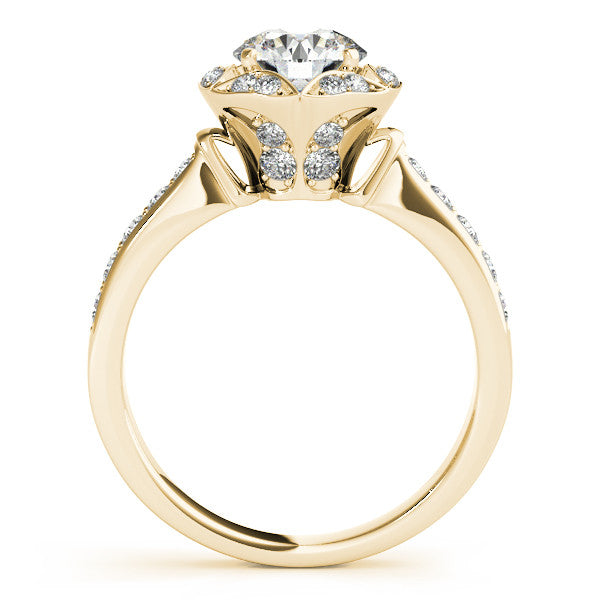 Art Deco Inspired Engagement Ring Diamond Setting Moissanite Center - Gwen - Moissanite Rings