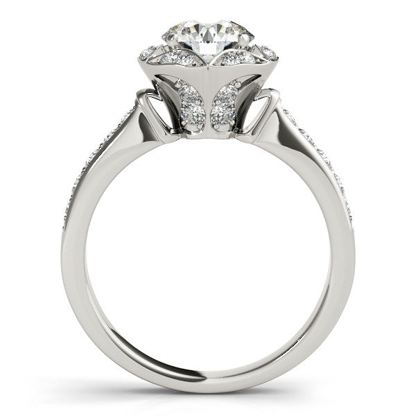 Art Deco Inspired Engagement Ring Diamond Setting Moissanite Center - Gwen - Moissanite Rings