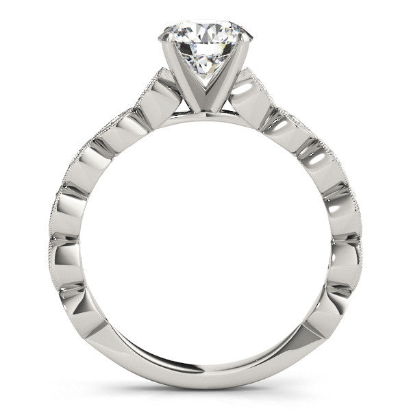 Diamond Engagement Ring and Wedding Band Set Moissanite Center - Sunnie - Moissanite Rings