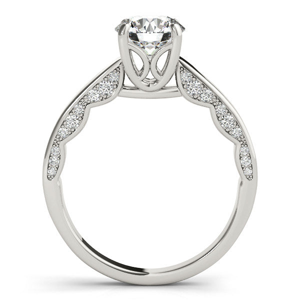Diamond Surprise Engagement Ring Moissanite Center Stone - Moissanite Rings