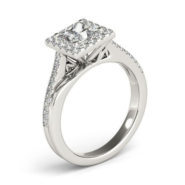 Princess Cut Moissanite Engagement Ring Diamond Setting - Emily - Moissanite Rings