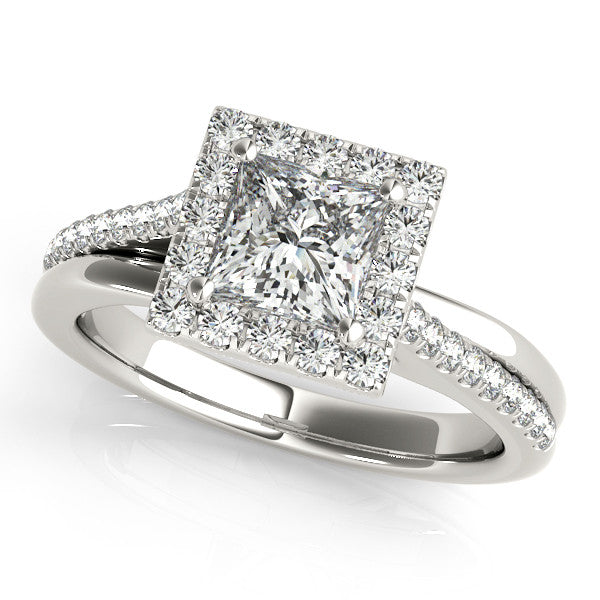 Princess Cut Moissanite Engagement Ring Diamond Setting - Emily - Moissanite Rings