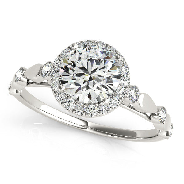 Round Moissanite Engagement Ring Diamond Setting - Twilight - Moissanite Rings