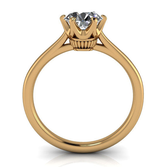 Moissanite Solitaire Engagement Ring 6 Prong Setting - Liza - Moissanite Rings