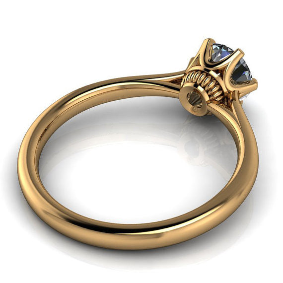 Moissanite Solitaire Engagement Ring 6 Prong Setting - Liza - Moissanite Rings