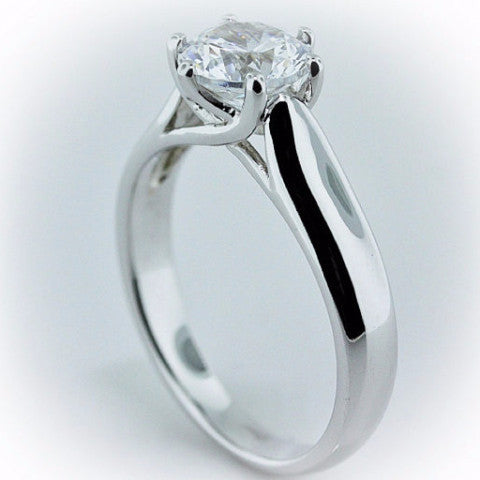 Six Prong Forever Brilliant Moissanite Solitaire Engagement Ring- - Moissanite Rings