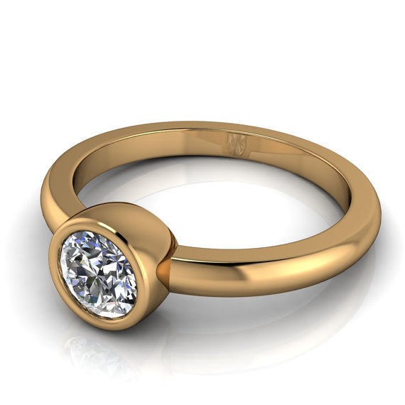 Bezel Set Solitaire Moissanite Engagement Ring - I Will - Moissanite Rings