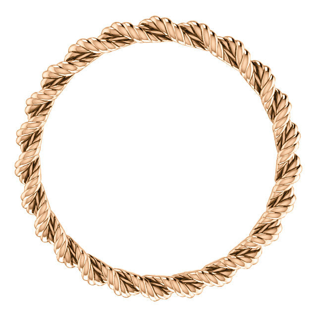 Twisted Rope Wedding Band - Moissanite Rings