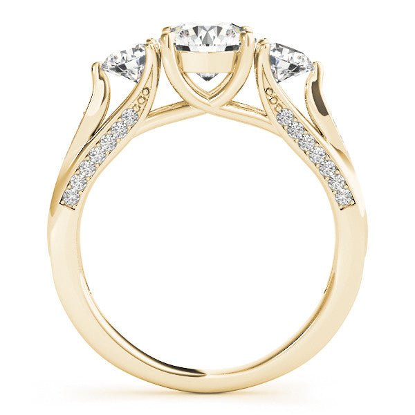 Three Stone Moissanite Engagement Ring - Trina - Moissanite Rings