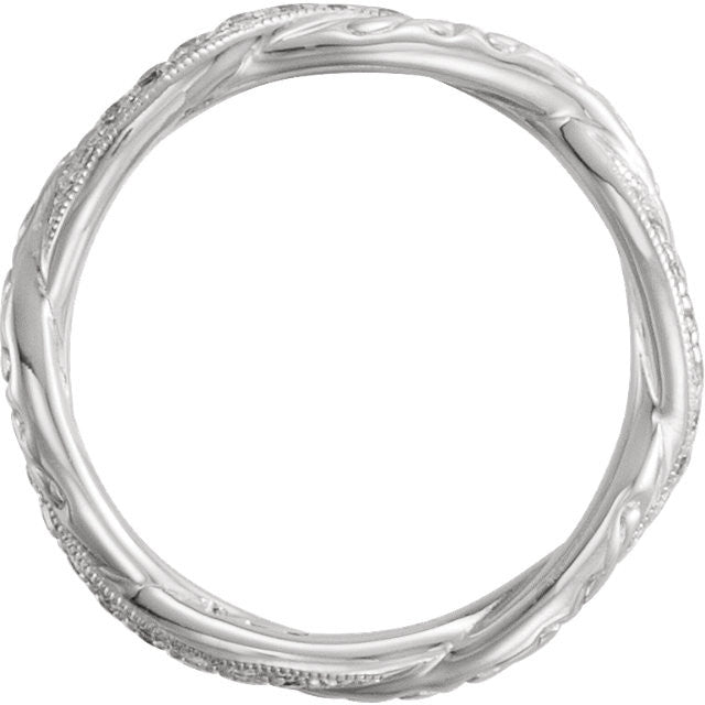 Twisted Engraved Diamond Eternity Band - Moissanite Rings