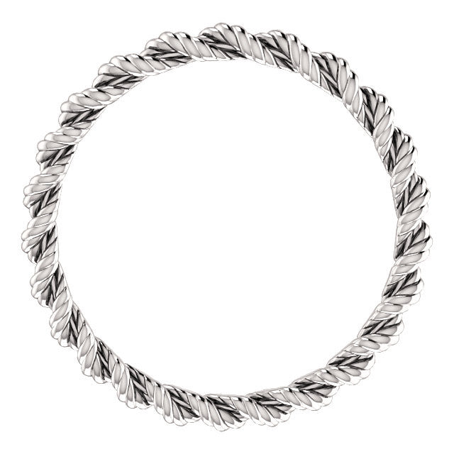 Twisted Rope Wedding Band - Moissanite Rings