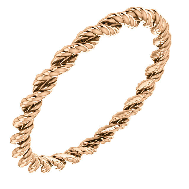 Twisted Rope Wedding Band - Moissanite Rings