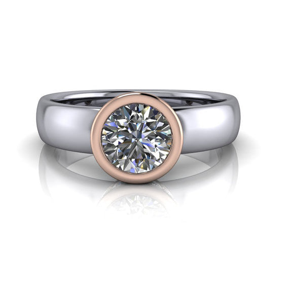 Two-Tone White and Rose Gold Diamond Ring