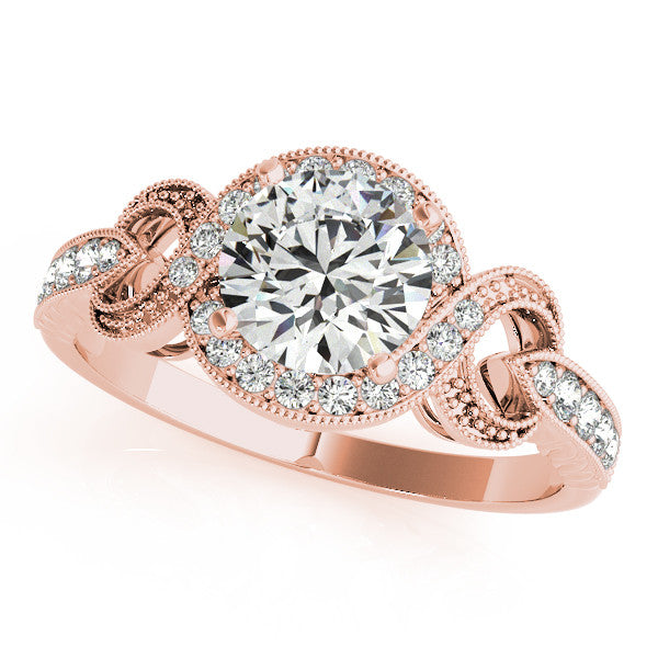Vintage Inspired Moissanite and Diamond Engagement Ring - Vine - Moissanite Rings