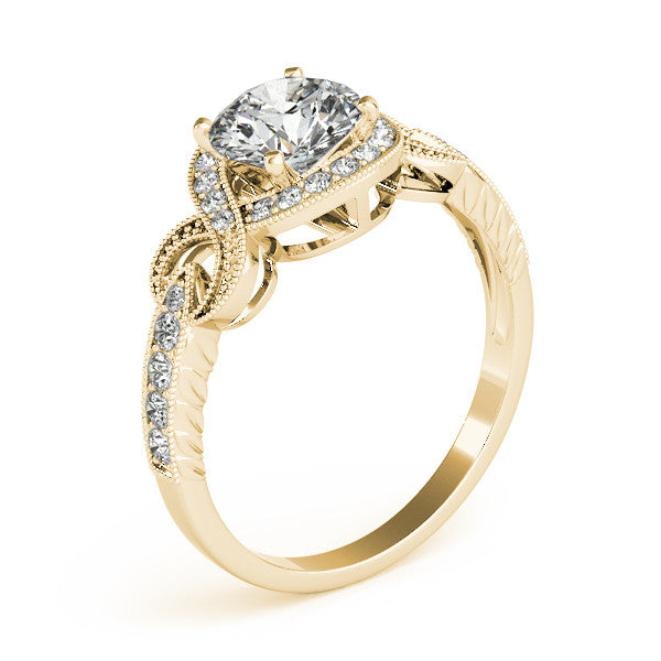 Vintage Inspired Moissanite and Diamond Engagement Ring - Vine - Moissanite Rings
