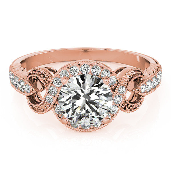 Vintage Inspired Moissanite and Diamond Engagement Ring - Vine - Moissanite Rings